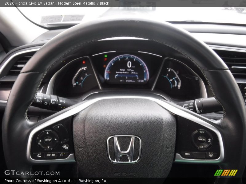 Modern Steel Metallic / Black 2020 Honda Civic EX Sedan