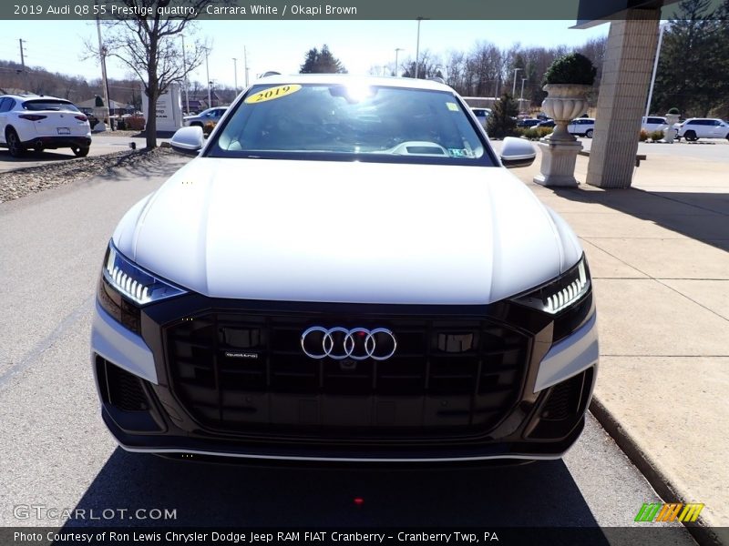 Carrara White / Okapi Brown 2019 Audi Q8 55 Prestige quattro