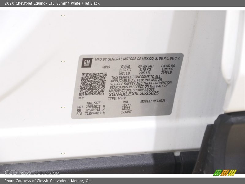 Summit White / Jet Black 2020 Chevrolet Equinox LT