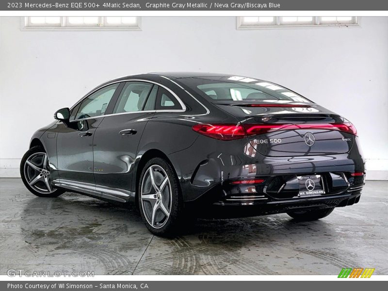 Graphite Gray Metallic / Neva Gray/Biscaya Blue 2023 Mercedes-Benz EQE 500+ 4Matic Sedan