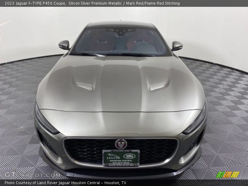 Silicon Silver Premium Metallic / Mars Red/Flame Red Stitching 2023 Jaguar F-TYPE P450 Coupe