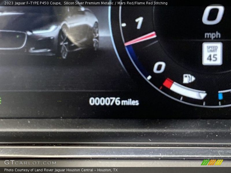 Silicon Silver Premium Metallic / Mars Red/Flame Red Stitching 2023 Jaguar F-TYPE P450 Coupe