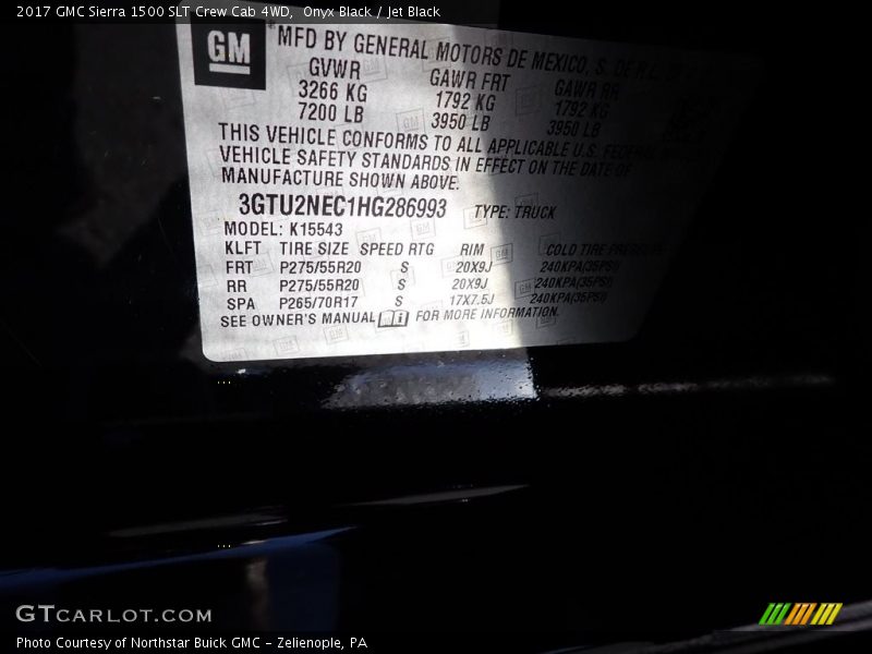 Onyx Black / Jet Black 2017 GMC Sierra 1500 SLT Crew Cab 4WD