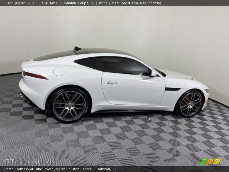 Fuji White / Mars Red/Flame Red Stitching 2023 Jaguar F-TYPE P450 AWD R-Dynamic Coupe