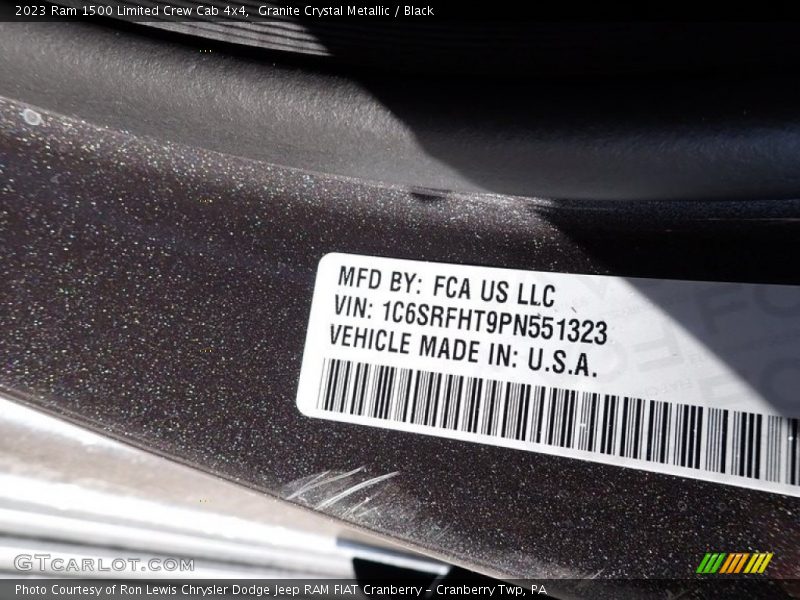 Granite Crystal Metallic / Black 2023 Ram 1500 Limited Crew Cab 4x4