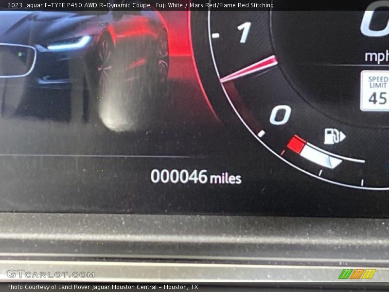 Fuji White / Mars Red/Flame Red Stitching 2023 Jaguar F-TYPE P450 AWD R-Dynamic Coupe
