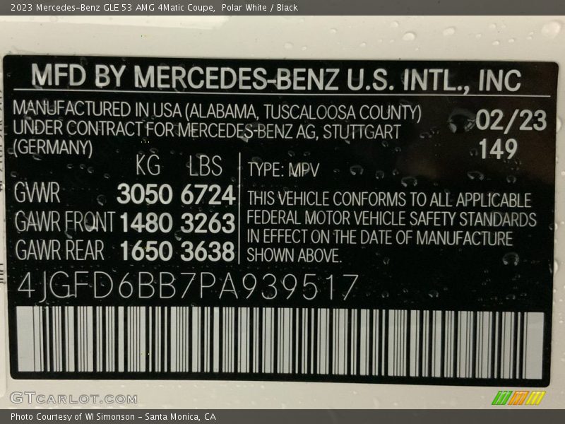 Polar White / Black 2023 Mercedes-Benz GLE 53 AMG 4Matic Coupe