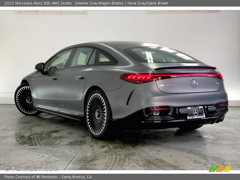 Selenite Gray Magno (Matte) / Neva Gray/Sable Brown 2023 Mercedes-Benz EQS AMG Sedan