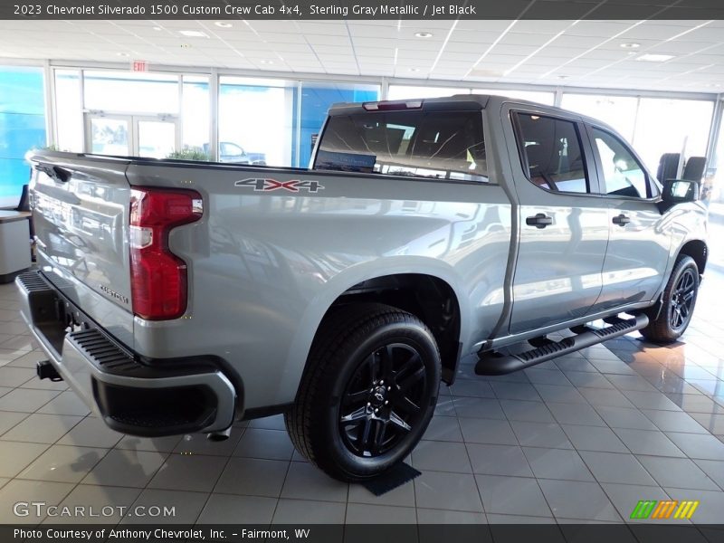 Sterling Gray Metallic / Jet Black 2023 Chevrolet Silverado 1500 Custom Crew Cab 4x4