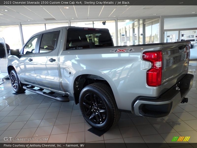 Sterling Gray Metallic / Jet Black 2023 Chevrolet Silverado 1500 Custom Crew Cab 4x4