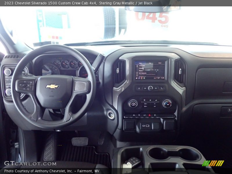 Sterling Gray Metallic / Jet Black 2023 Chevrolet Silverado 1500 Custom Crew Cab 4x4