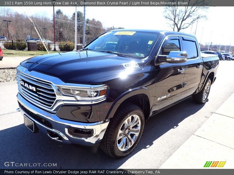 Diamond Black Crystal Pearl / Light Frost Beige/Mountain Brown 2021 Ram 1500 Long Horn Crew Cab 4x4