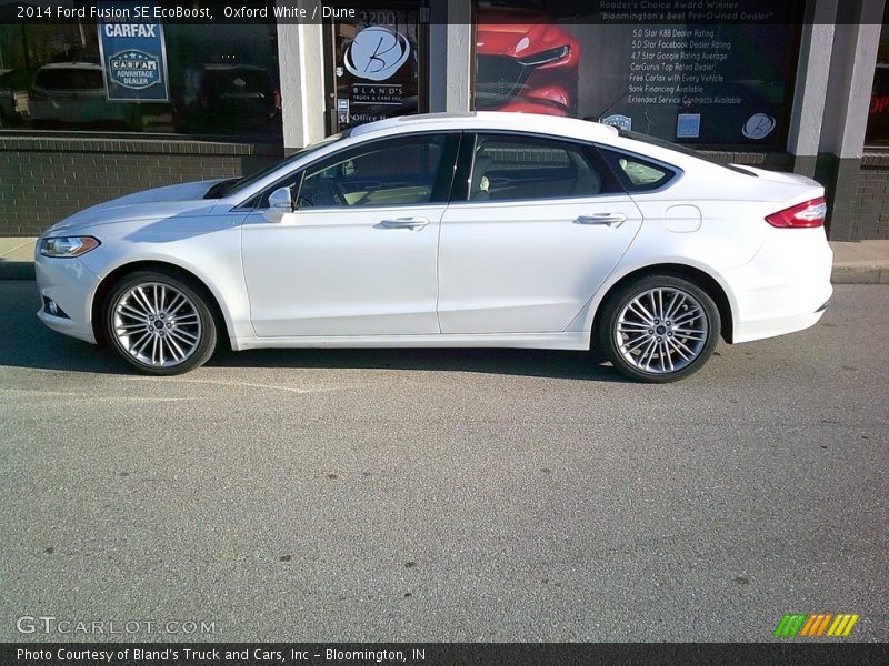 Oxford White / Dune 2014 Ford Fusion SE EcoBoost