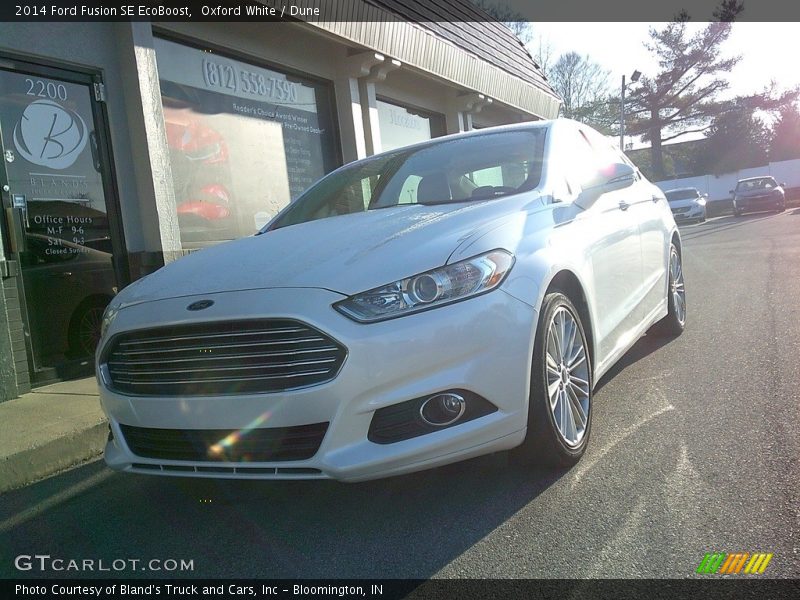 Oxford White / Dune 2014 Ford Fusion SE EcoBoost