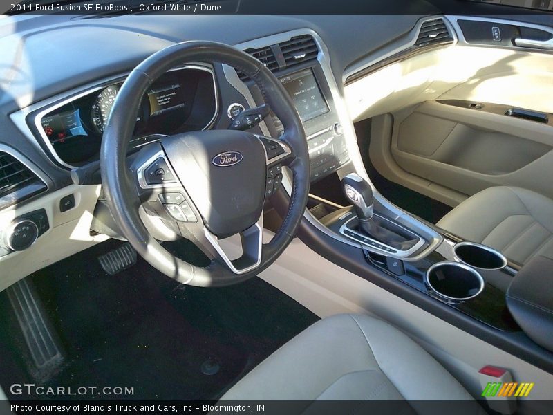 Oxford White / Dune 2014 Ford Fusion SE EcoBoost