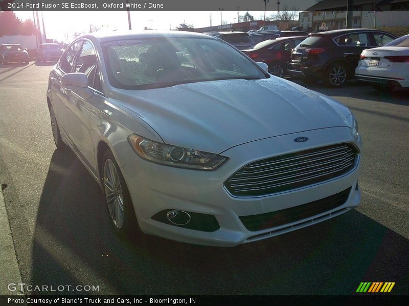 Oxford White / Dune 2014 Ford Fusion SE EcoBoost