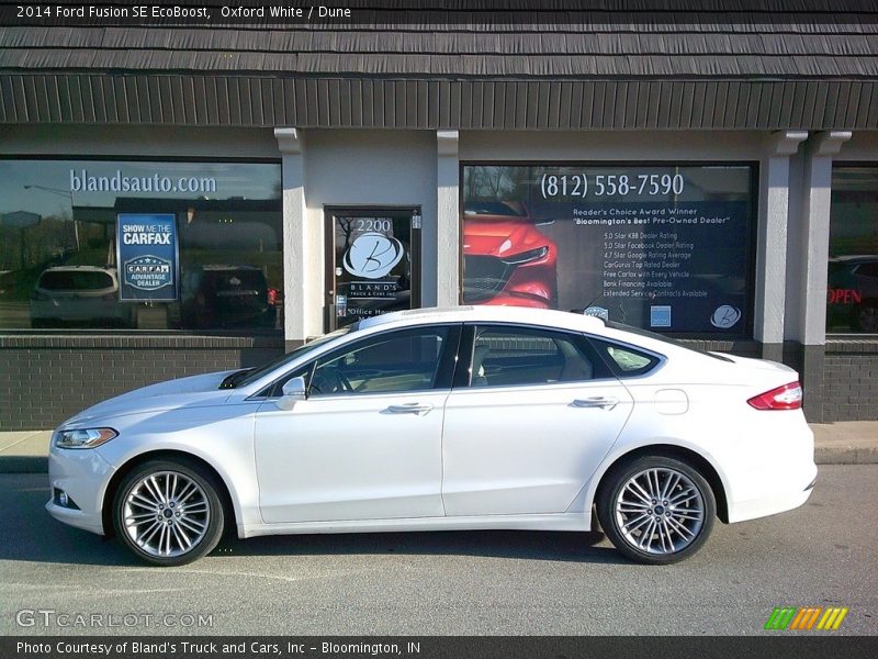 Oxford White / Dune 2014 Ford Fusion SE EcoBoost