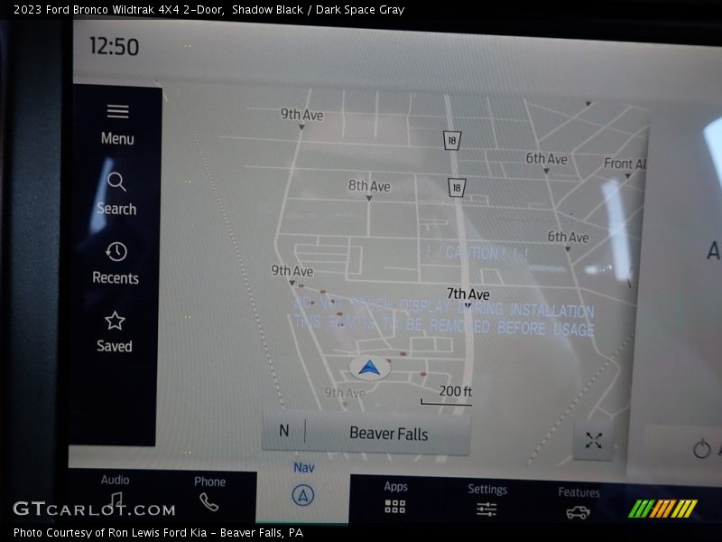 Navigation of 2023 Bronco Wildtrak 4X4 2-Door
