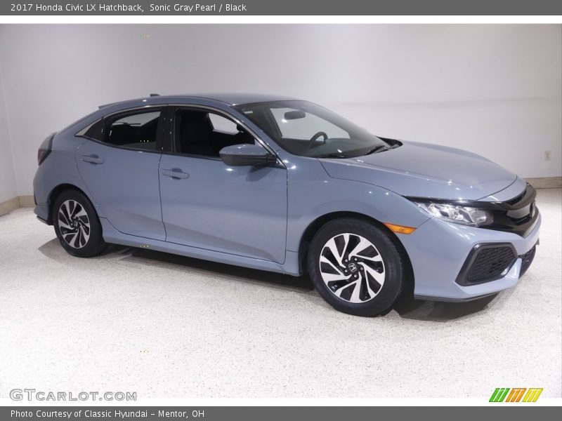 Sonic Gray Pearl / Black 2017 Honda Civic LX Hatchback