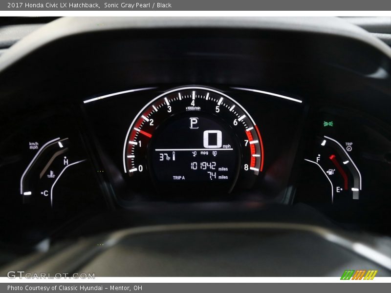Sonic Gray Pearl / Black 2017 Honda Civic LX Hatchback