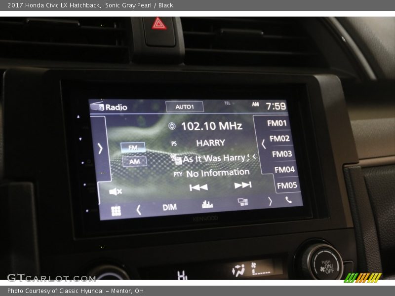 Sonic Gray Pearl / Black 2017 Honda Civic LX Hatchback