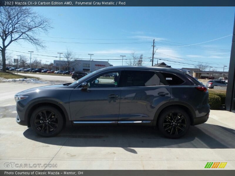 Polymetal Gray Metallic / Red 2023 Mazda CX-9 Carbon Edition AWD