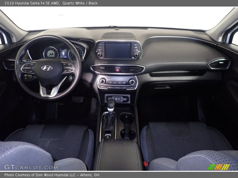 Quartz White / Black 2019 Hyundai Santa Fe SE AWD
