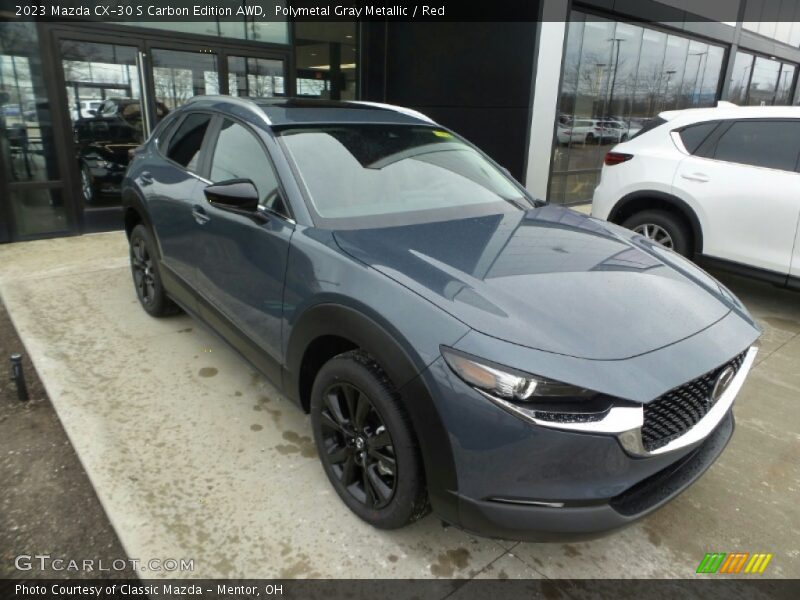 Polymetal Gray Metallic / Red 2023 Mazda CX-30 S Carbon Edition AWD