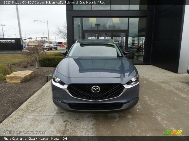 Polymetal Gray Metallic / Red 2023 Mazda CX-30 S Carbon Edition AWD