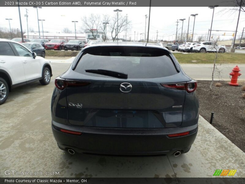 Polymetal Gray Metallic / Red 2023 Mazda CX-30 S Carbon Edition AWD