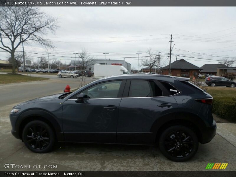 Polymetal Gray Metallic / Red 2023 Mazda CX-30 S Carbon Edition AWD
