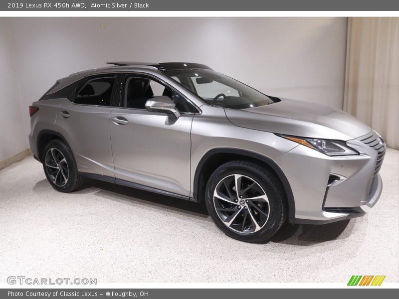 Atomic Silver / Black 2019 Lexus RX 450h AWD