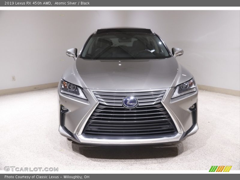 Atomic Silver / Black 2019 Lexus RX 450h AWD