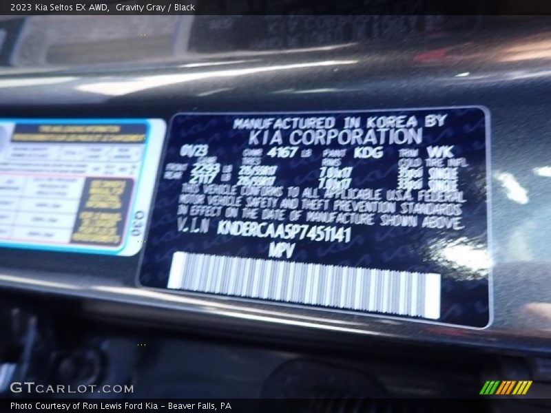 Gravity Gray / Black 2023 Kia Seltos EX AWD