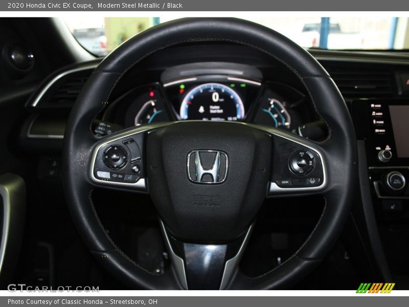 Modern Steel Metallic / Black 2020 Honda Civic EX Coupe