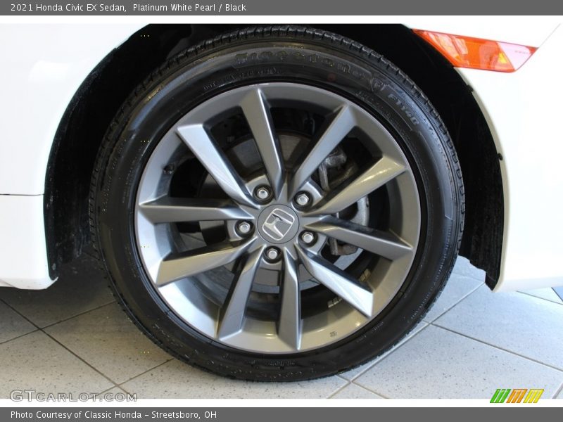 Platinum White Pearl / Black 2021 Honda Civic EX Sedan