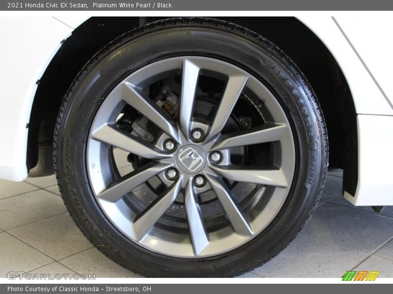Platinum White Pearl / Black 2021 Honda Civic EX Sedan