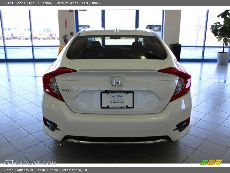 Platinum White Pearl / Black 2021 Honda Civic EX Sedan