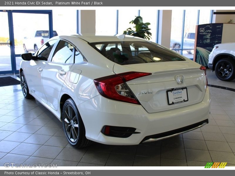 Platinum White Pearl / Black 2021 Honda Civic EX Sedan
