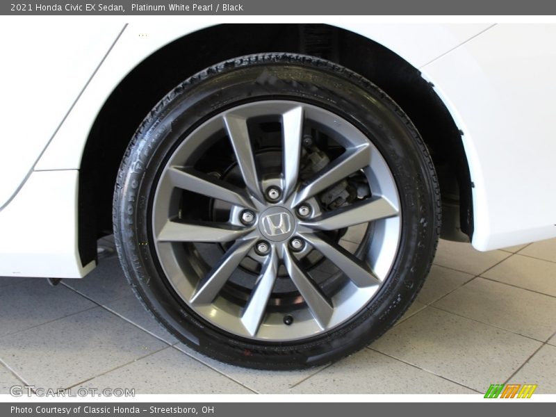 Platinum White Pearl / Black 2021 Honda Civic EX Sedan