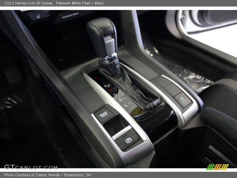 Platinum White Pearl / Black 2021 Honda Civic EX Sedan