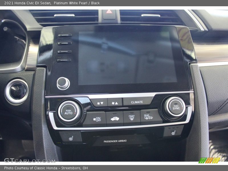Platinum White Pearl / Black 2021 Honda Civic EX Sedan