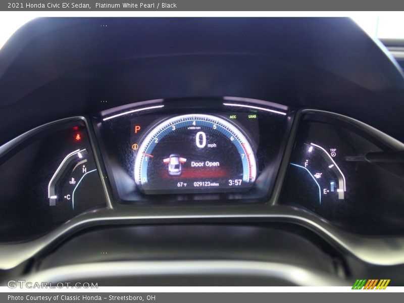 Platinum White Pearl / Black 2021 Honda Civic EX Sedan