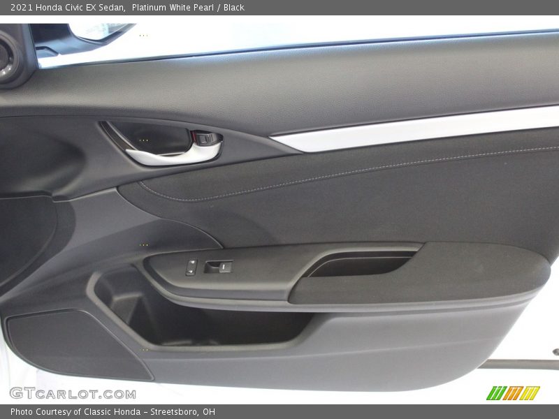 Platinum White Pearl / Black 2021 Honda Civic EX Sedan
