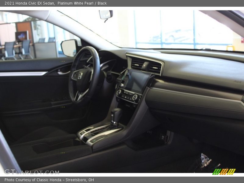 Platinum White Pearl / Black 2021 Honda Civic EX Sedan