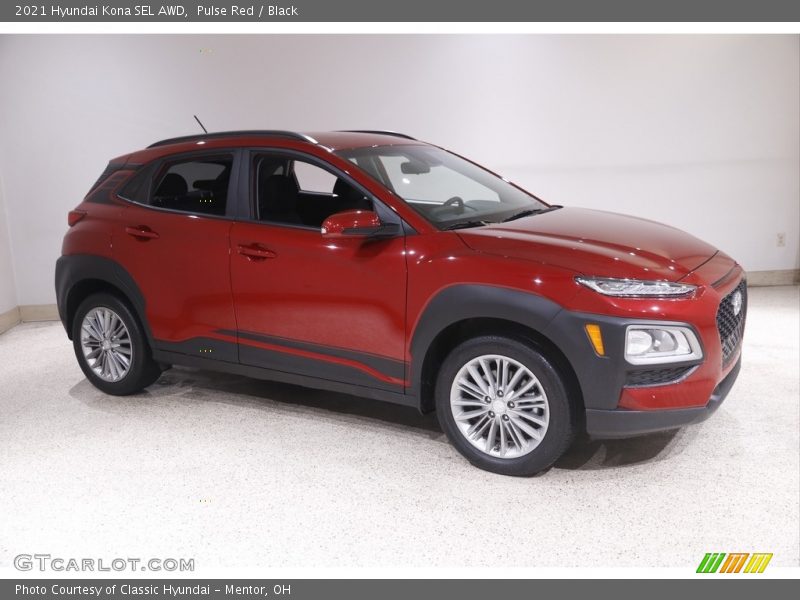 Pulse Red / Black 2021 Hyundai Kona SEL AWD