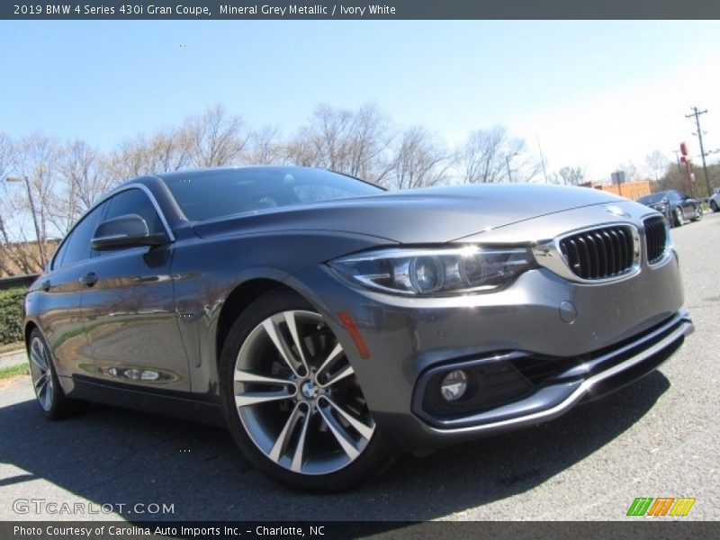 Mineral Grey Metallic / Ivory White 2019 BMW 4 Series 430i Gran Coupe