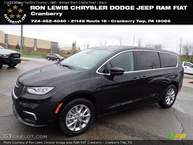 Brilliant Black Crystal Pearl / Black 2023 Chrysler Pacifica Touring L AWD