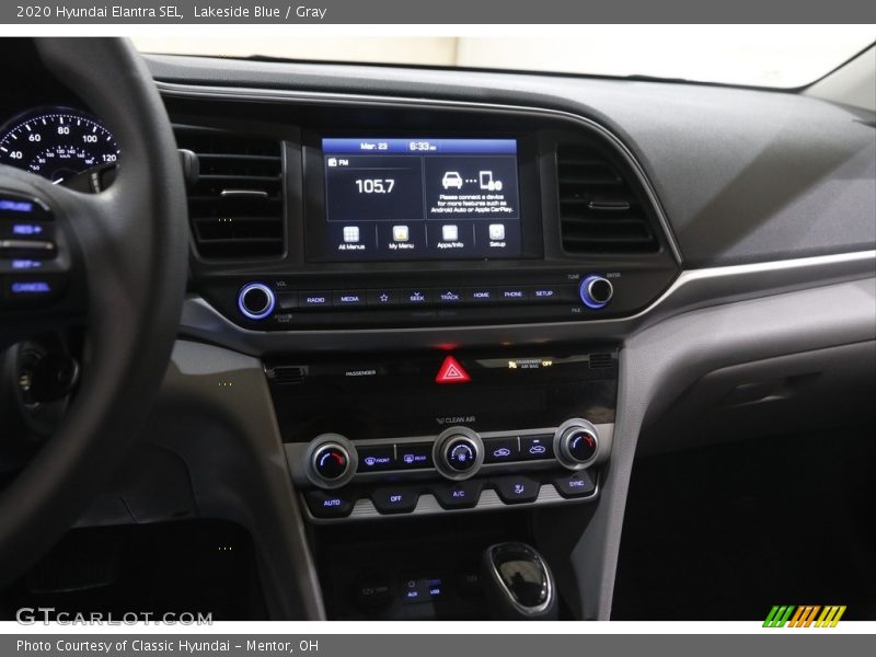 Lakeside Blue / Gray 2020 Hyundai Elantra SEL