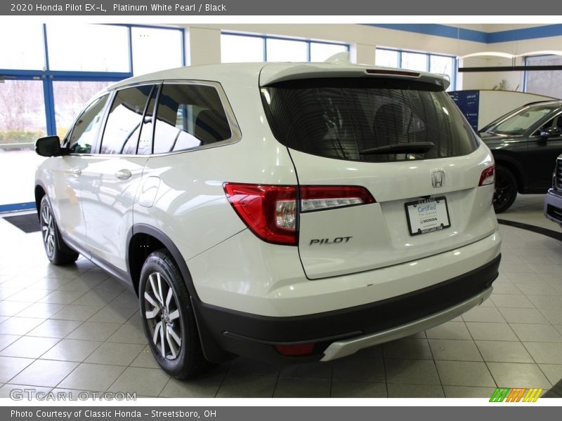 Platinum White Pearl / Black 2020 Honda Pilot EX-L